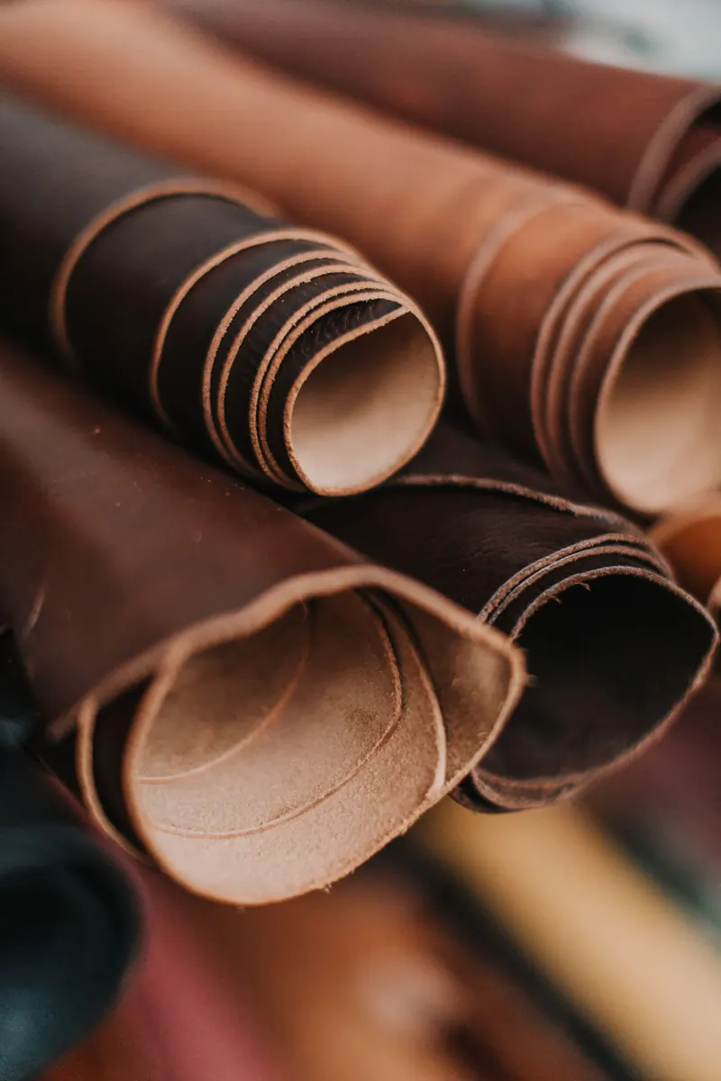 Leather hides in several colors